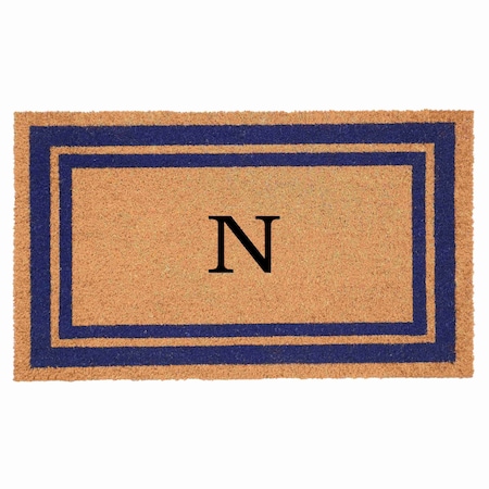 Calloway Mills Monogram Door Mat, Natural, Dark Blue, 24 in W x 36 in L 153002436N